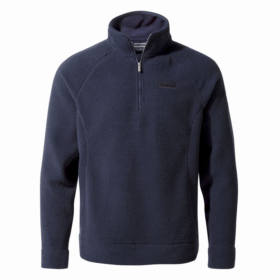 Craghoppers Cason Half-Zip Trøjer Herre Blå Mørkeblå | VQO1467ZO