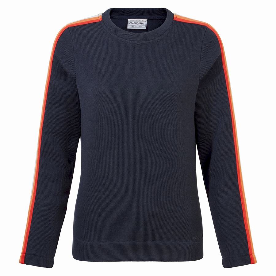 Craghoppers Pinalla Crew Neck Sweatshirts Dame Blå Mørkeblå | ALB8226VB
