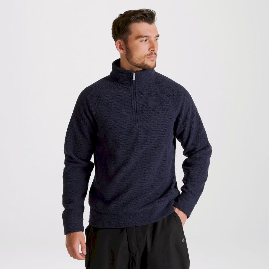 Craghoppers Cason Half-Zip Trøjer Herre Blå Mørkeblå | VQO1467ZO