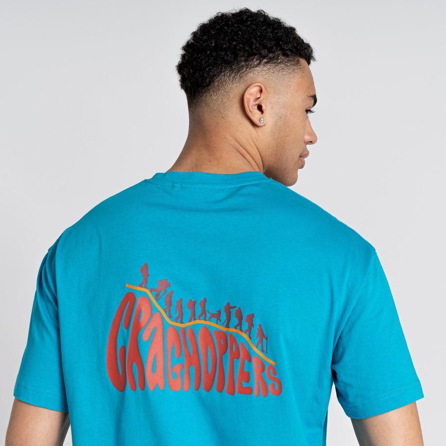 Craghoppers Crosby Kort Sleeved T-shirts Herre Blå | TUI4258BP