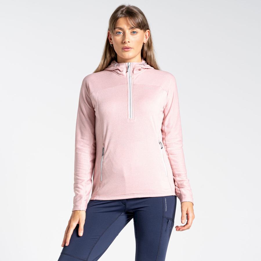 Craghoppers Dynamic Hætte Half Zip Top T-shirts Dame Lyserød | MEJ4968AX