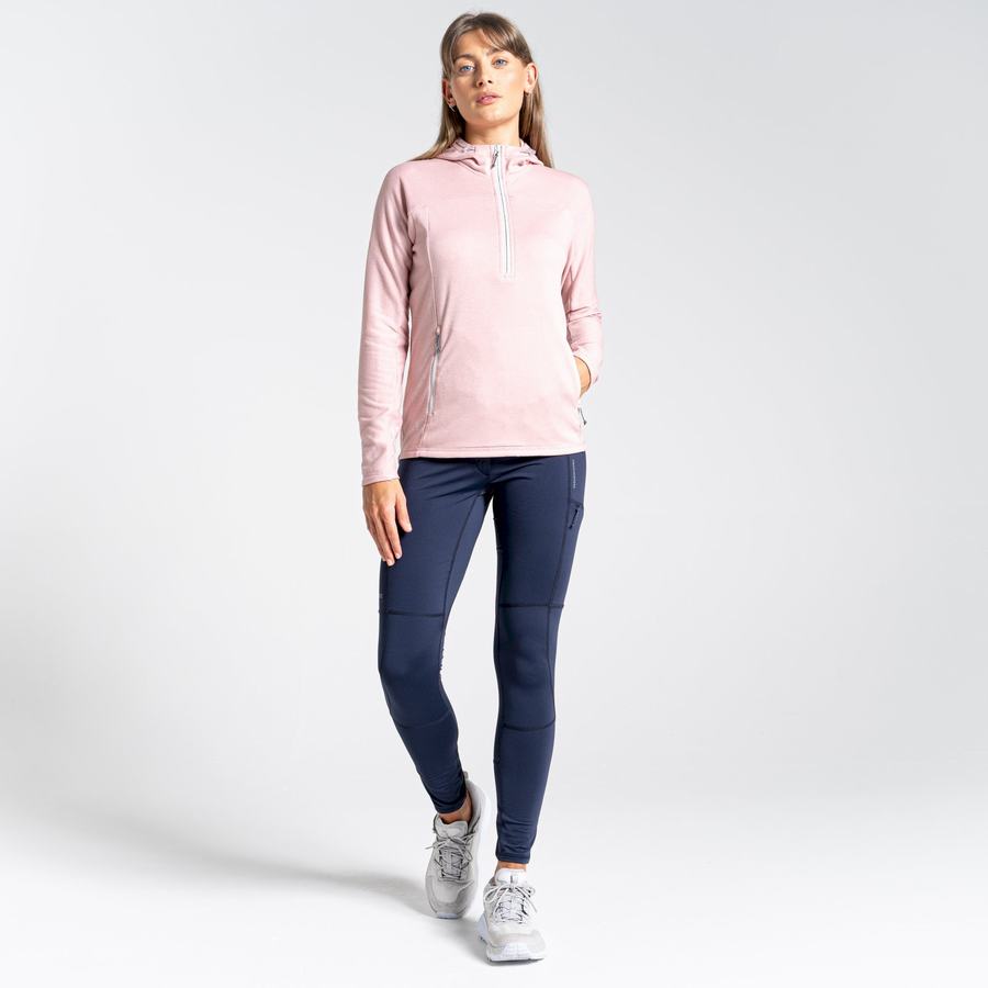 Craghoppers Dynamic Hætte Half Zip Top T-shirts Dame Lyserød | MEJ4968AX