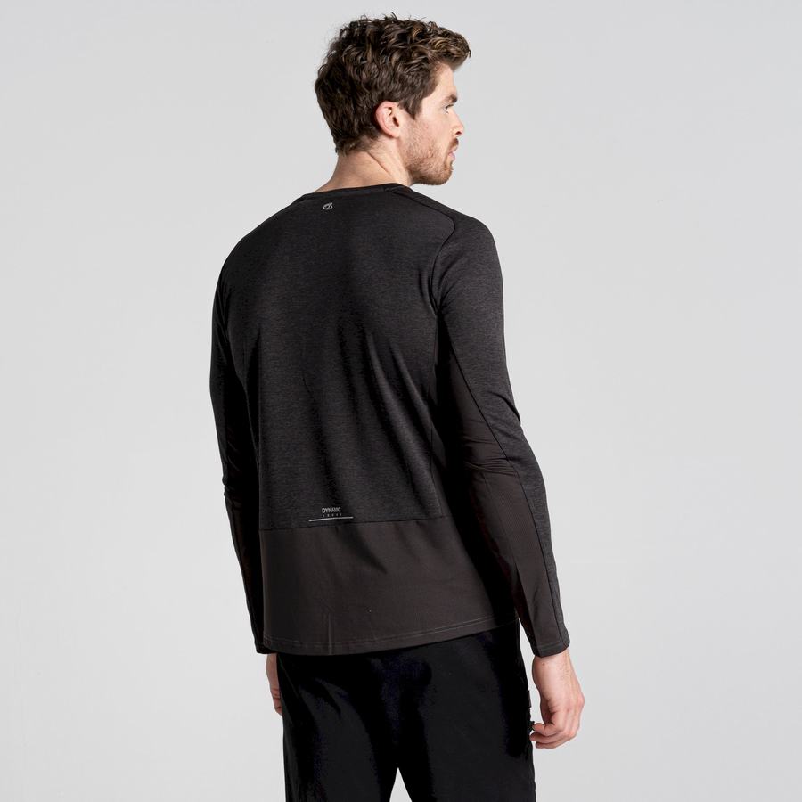 Craghoppers Dynamic Pro Long Sleeved T-shirts Herre Sort | JMB3662GG