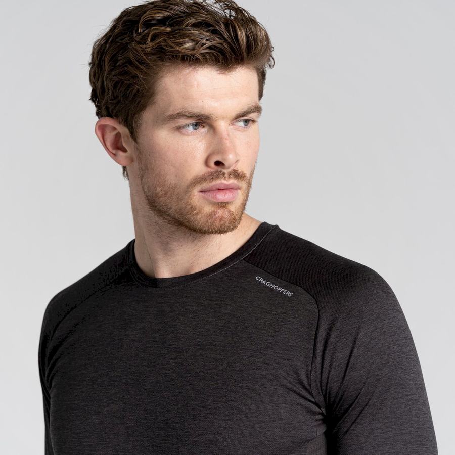 Craghoppers Dynamic Pro Long Sleeved T-shirts Herre Sort | JMB3662GG