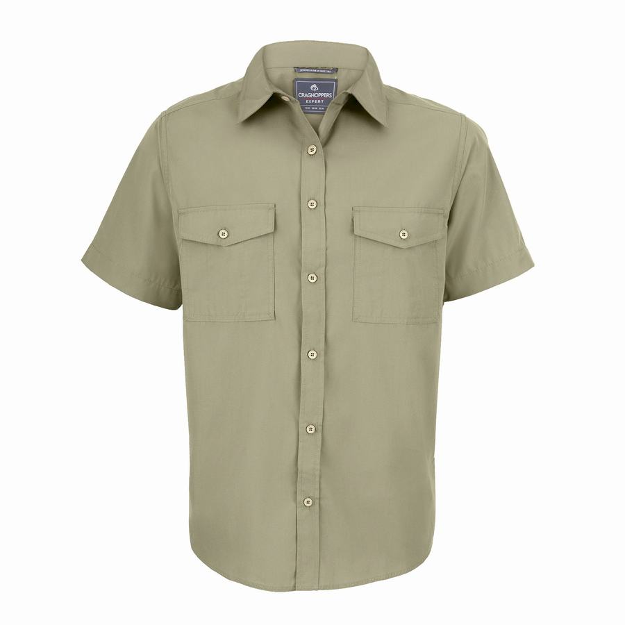 Craghoppers Expert Kiwi Kort Sleeved Skjorter Herre Sort | OHF7537MS
