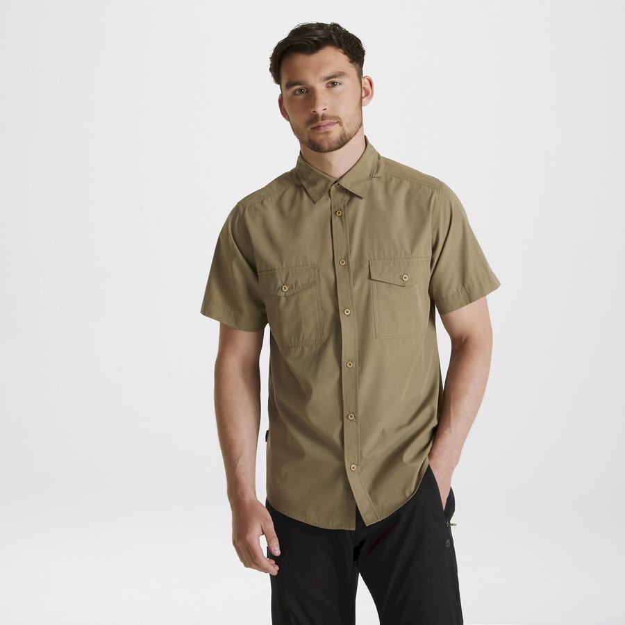 Craghoppers Expert Kiwi Kort Sleeved Skjorter Herre Sort | OHF7537MS
