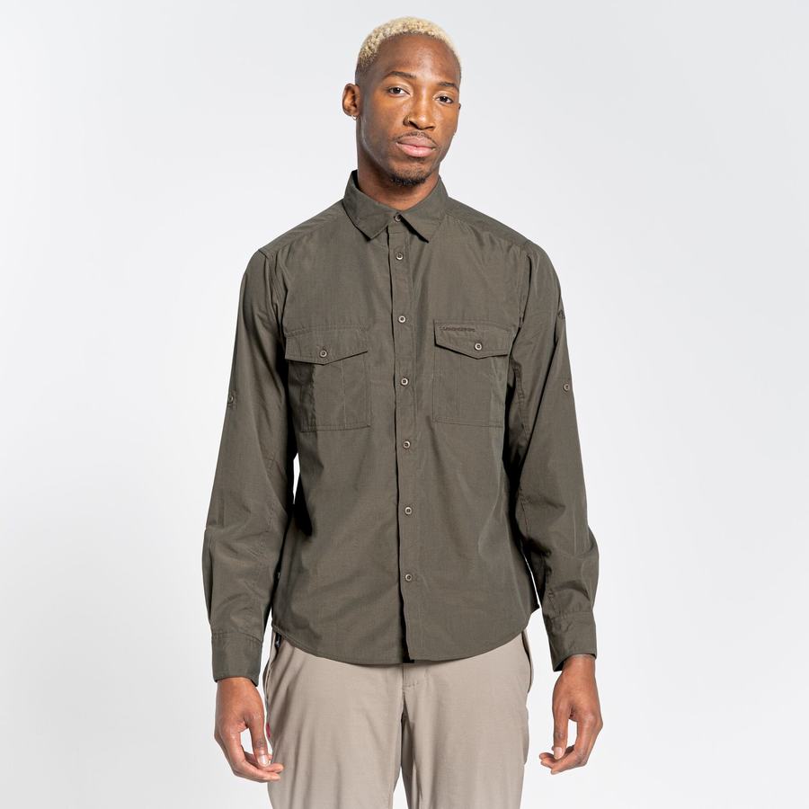 Craghoppers Kiwi Long Sleeved Skjorter Herre Grøn | GWB7029XL
