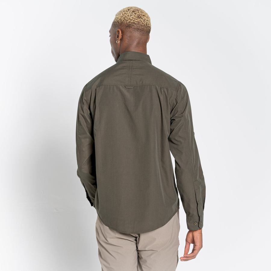 Craghoppers Kiwi Long Sleeved Skjorter Herre Grøn | GWB7029XL