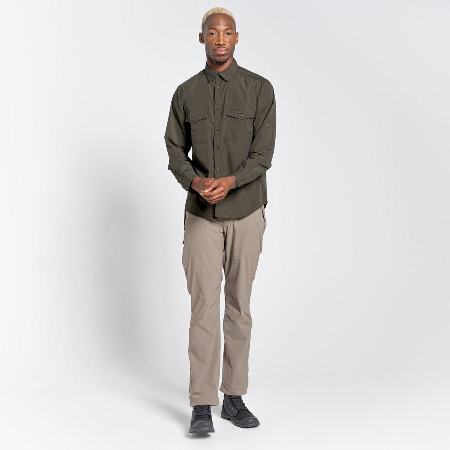 Craghoppers Kiwi Long Sleeved Skjorter Herre Grøn | GWB7029XL