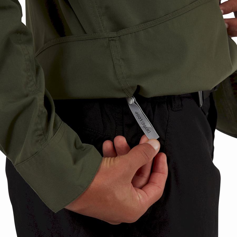 Craghoppers Kiwi Long Sleeved Skjorter Herre Dyb Grøn | JNI948LJ