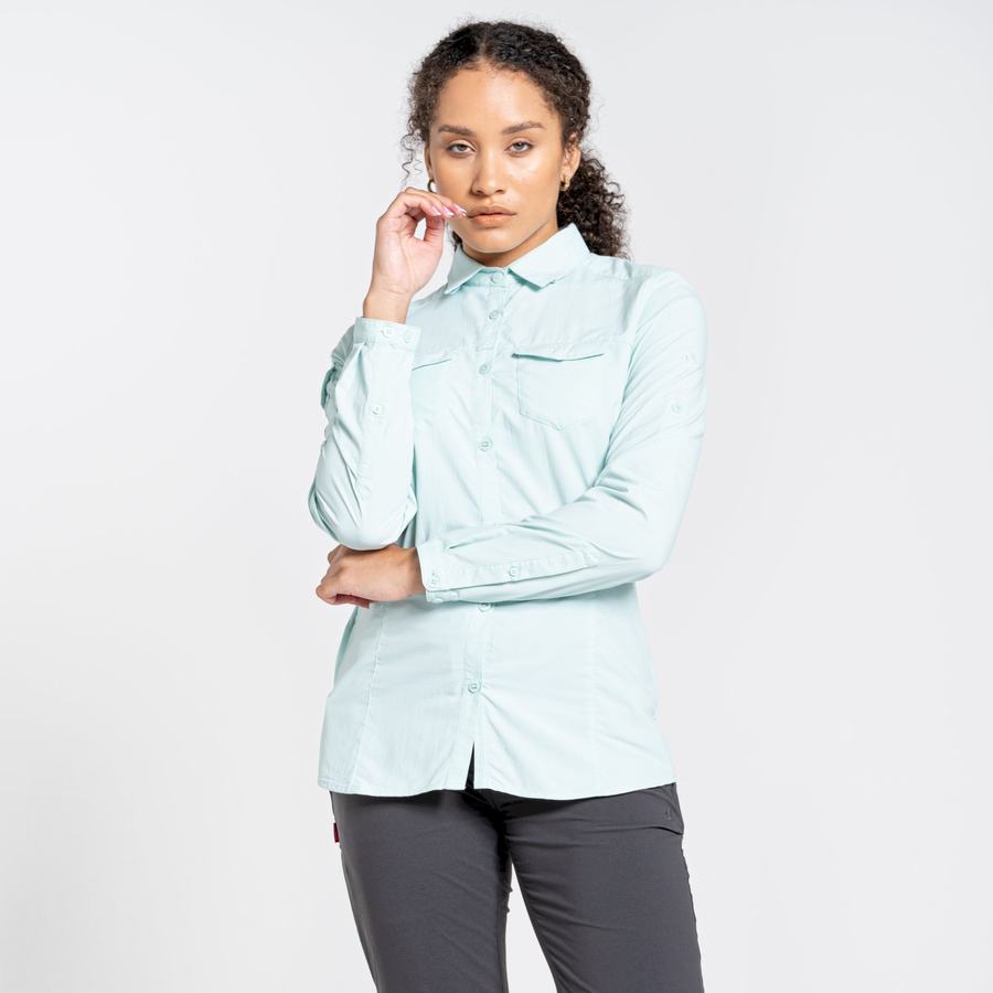 Craghoppers NosiLife Adventure II Long Sleeved Skjorter Dame Grøn | FQJ9760XZ