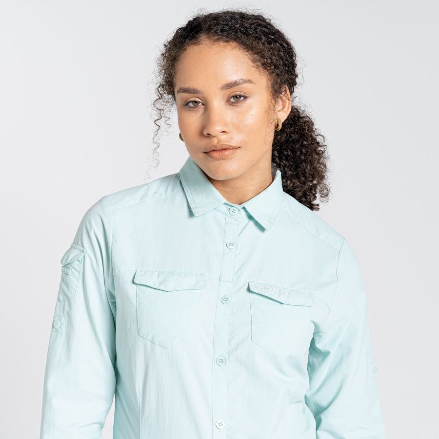 Craghoppers NosiLife Adventure II Long Sleeved Skjorter Dame Grøn | FQJ9760XZ