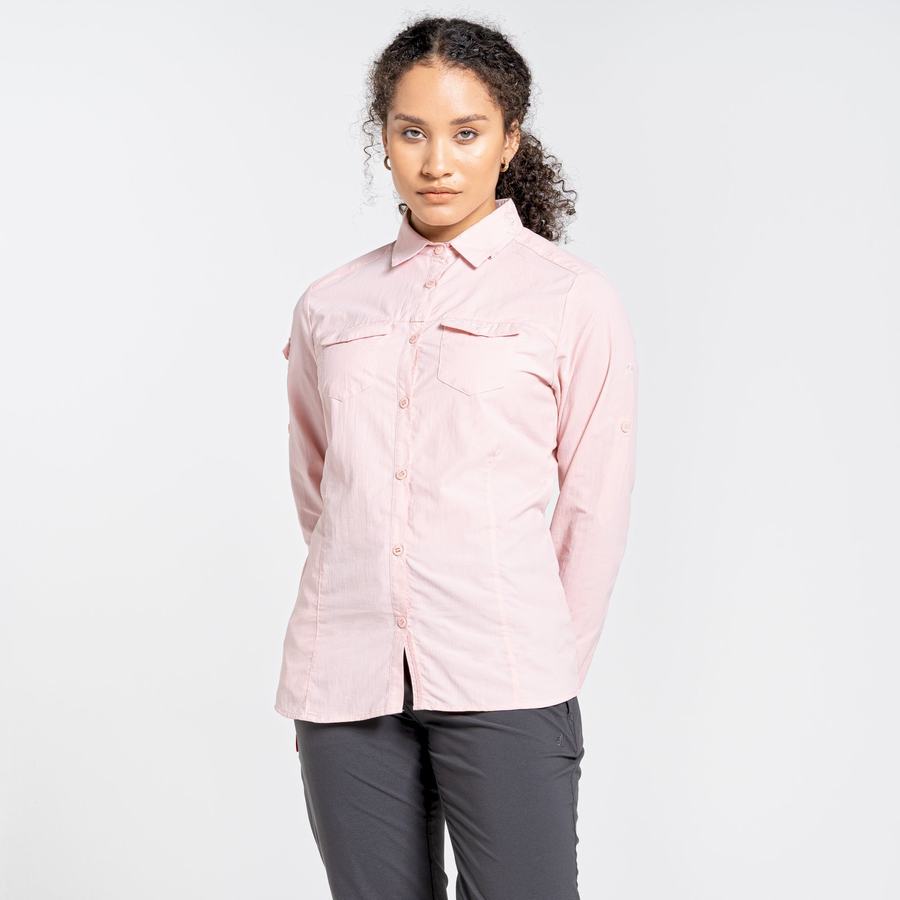 Craghoppers NosiLife Adventure II Long Sleeved Skjorter Dame Lyserød | HMY6377QZ