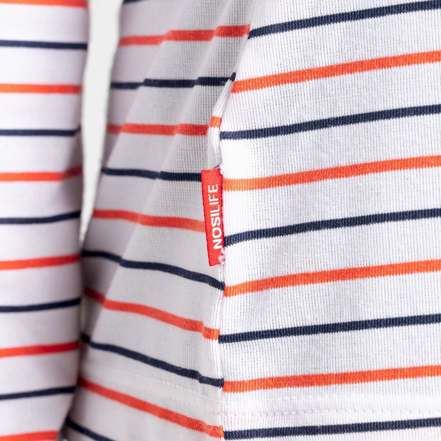 Craghoppers NosiLife Cora Long Sleeved T-shirts Dame Blå Mørkeblå Orange Striber | CDX8179RH