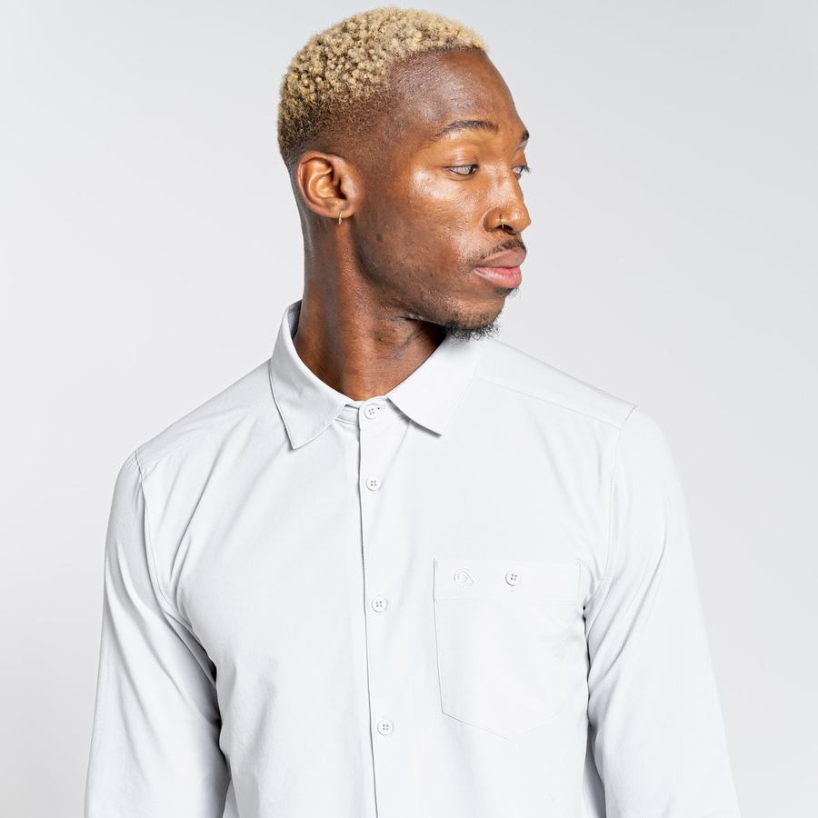 Craghoppers NosiLife Hedley Long Sleeved Skjorter Herre Sølv | FUD3041JV