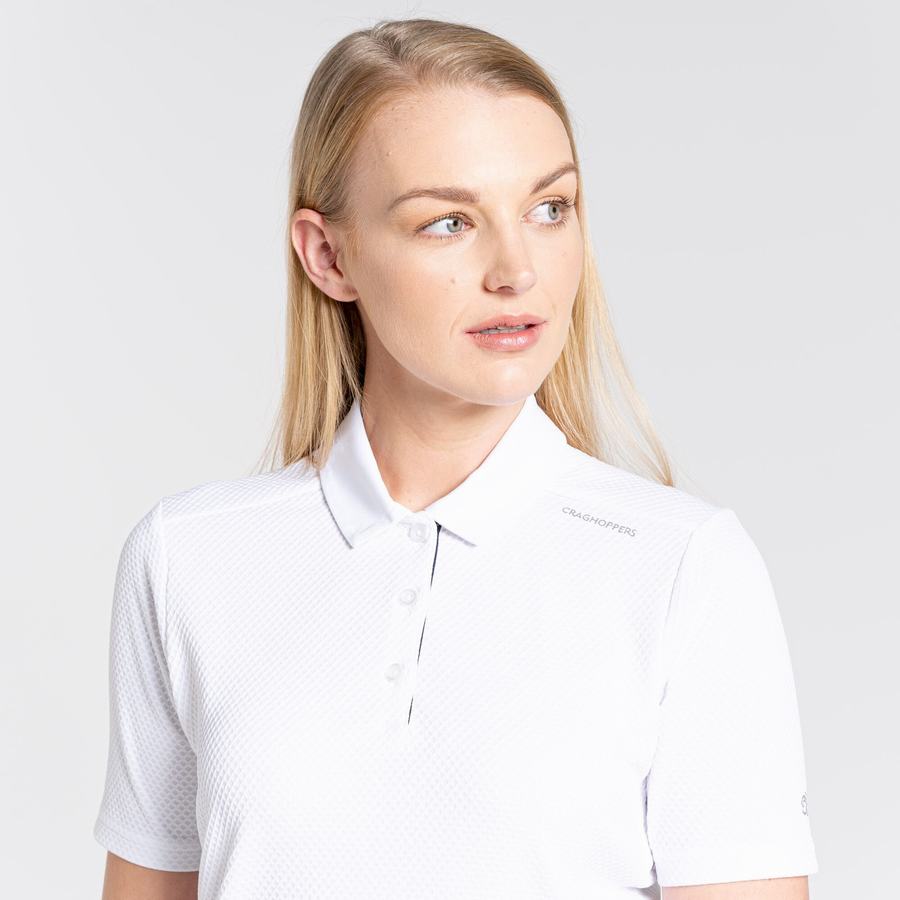 Craghoppers NosiLife Kort Sleeved Polo T-shirts Dame Hvide | ZSY8545GH
