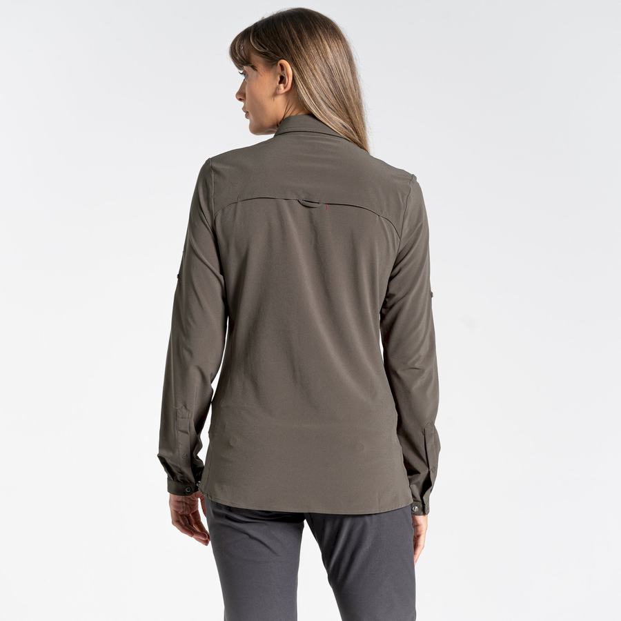 Craghoppers NosiLife Pro IV Long Sleeved Skjorter Dame Khaki | KSX1181GN
