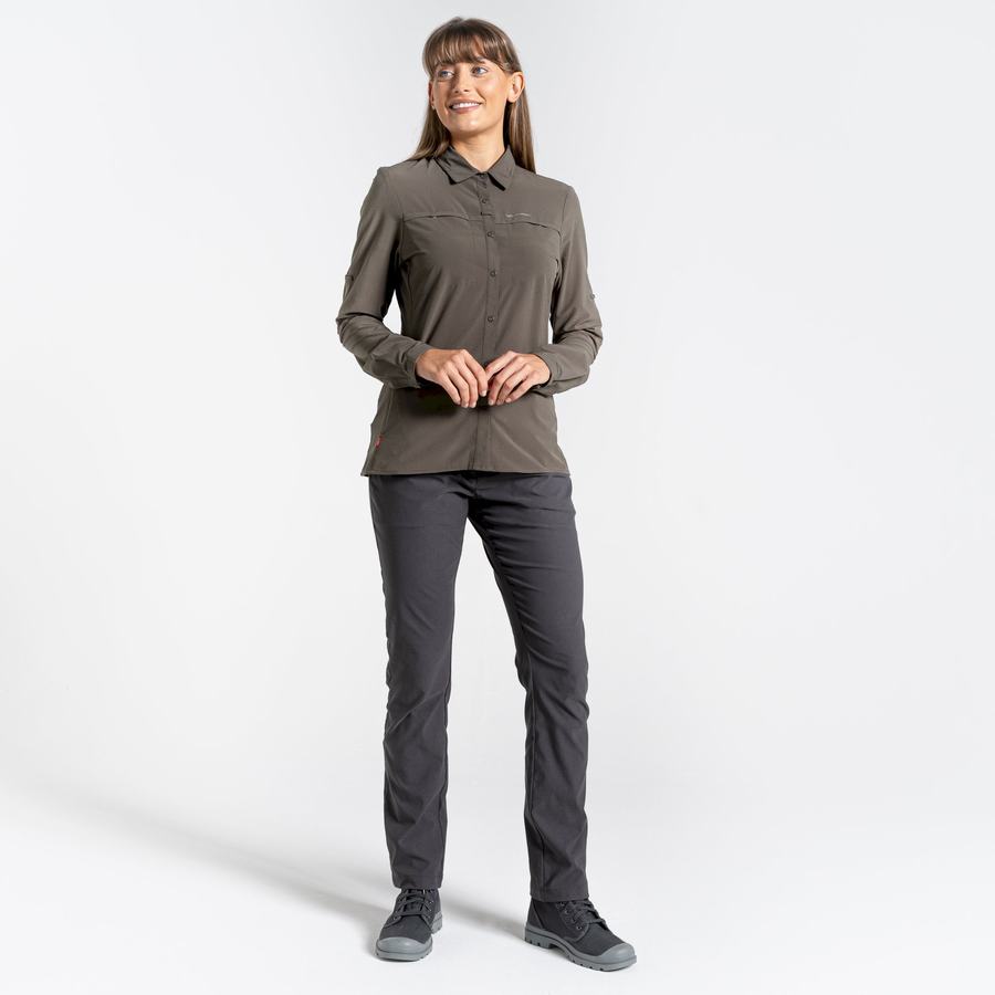 Craghoppers NosiLife Pro IV Long Sleeved Skjorter Dame Khaki | KSX1181GN