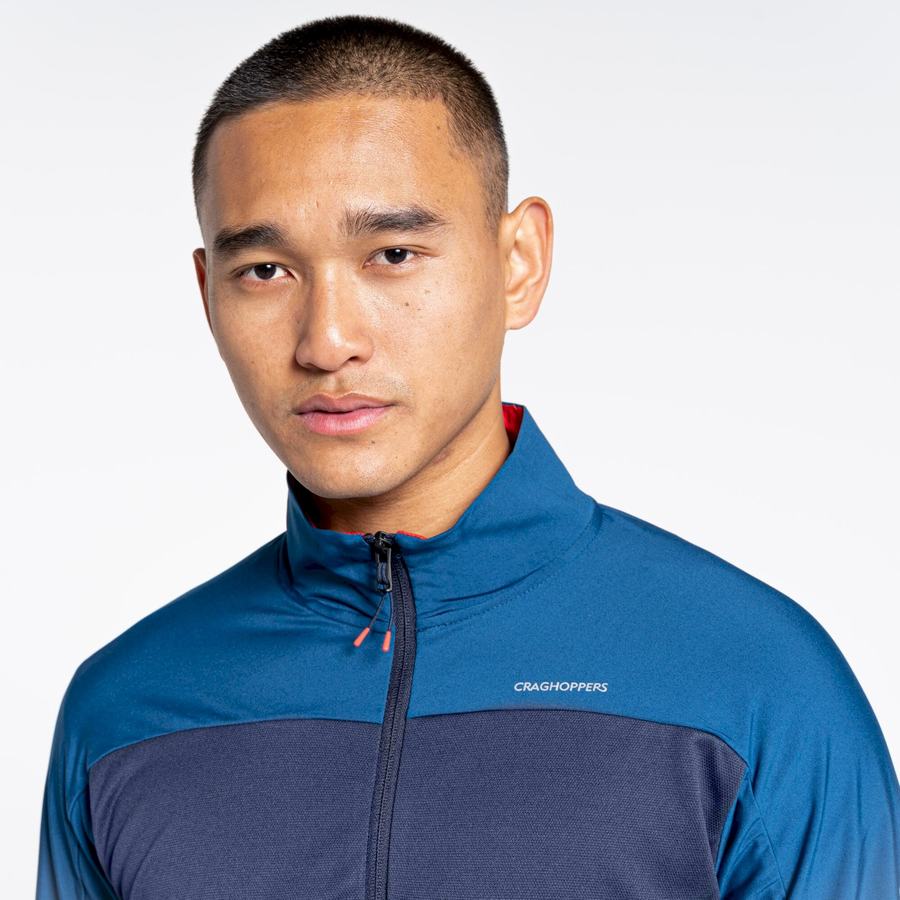 Craghoppers NosiLife Valens Half Zip T-shirts Herre Mørkeblå Blå | UCI5587HP