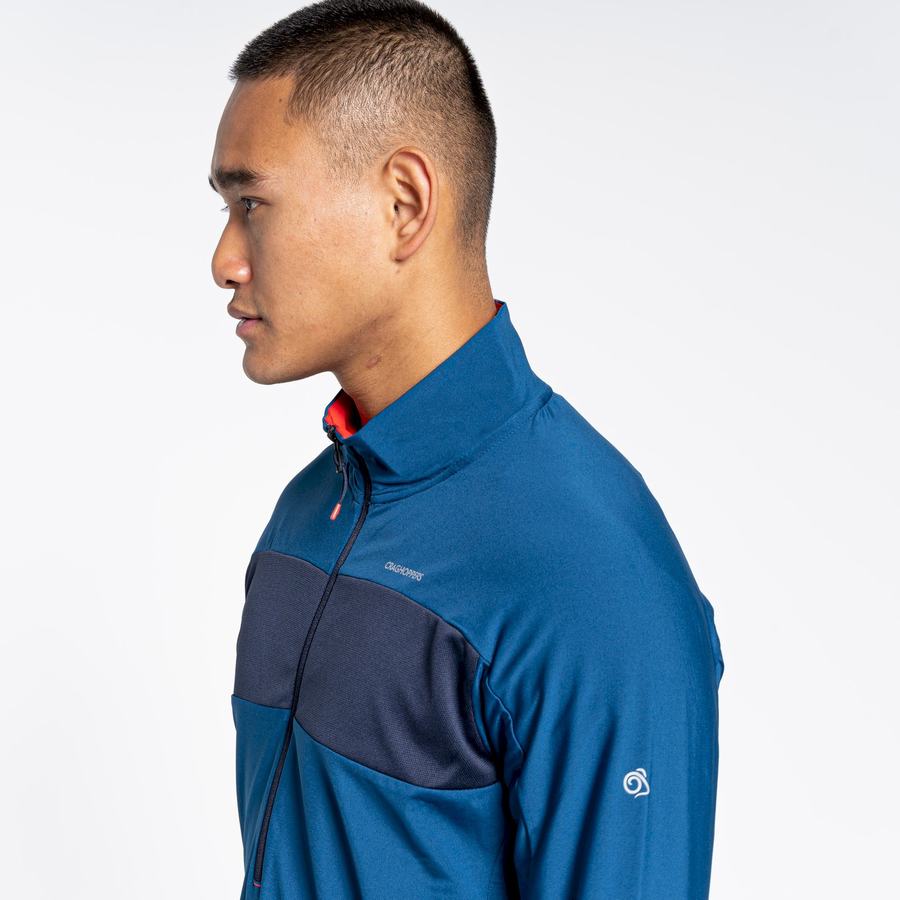 Craghoppers NosiLife Valens Half Zip T-shirts Herre Mørkeblå Blå | UCI5587HP