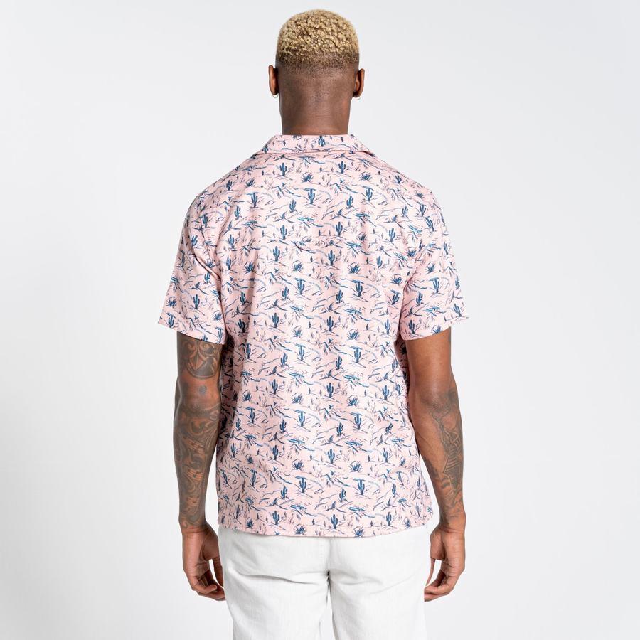 Craghoppers Nosibotanical Hula Kort Sleeved Skjorter Herre Lyserød | VUW7385MR