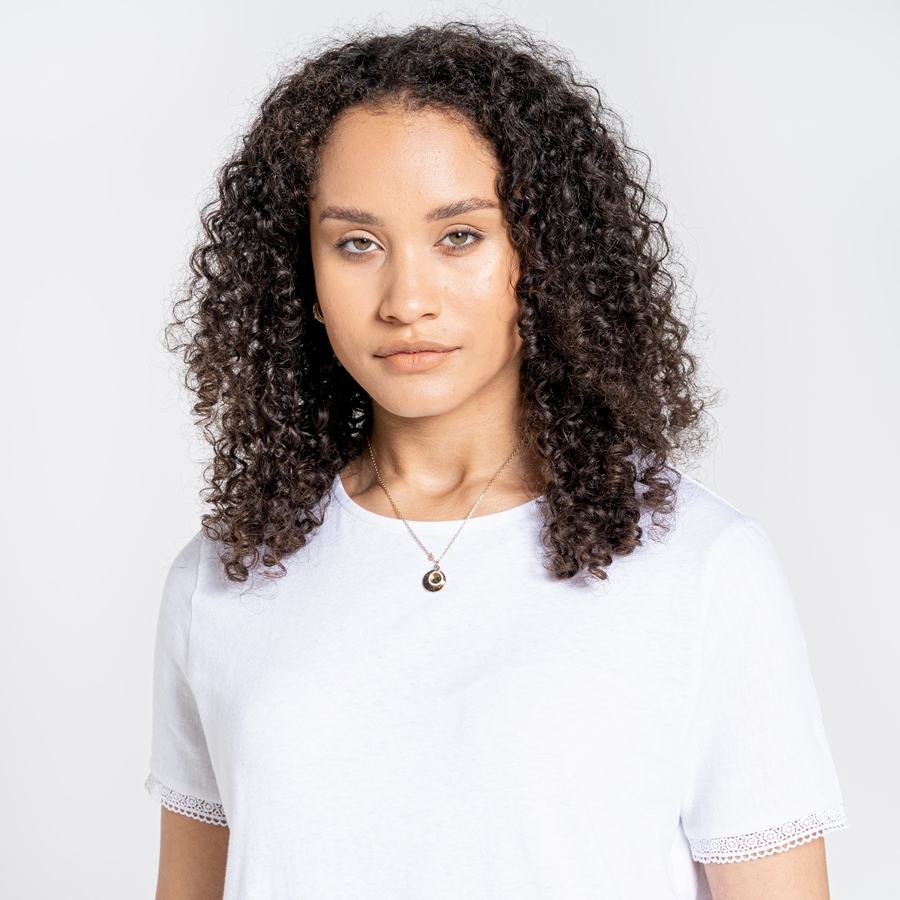 Craghoppers Nosibotanical Lavern Kort Sleeved T-shirts Dame Hvide | WCD9846FW