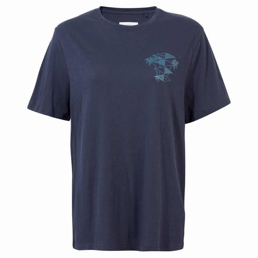 Craghoppers Nosibotanical Sten Kort Sleeved T-shirts Herre Blå Mørkeblå | FUB1662LW
