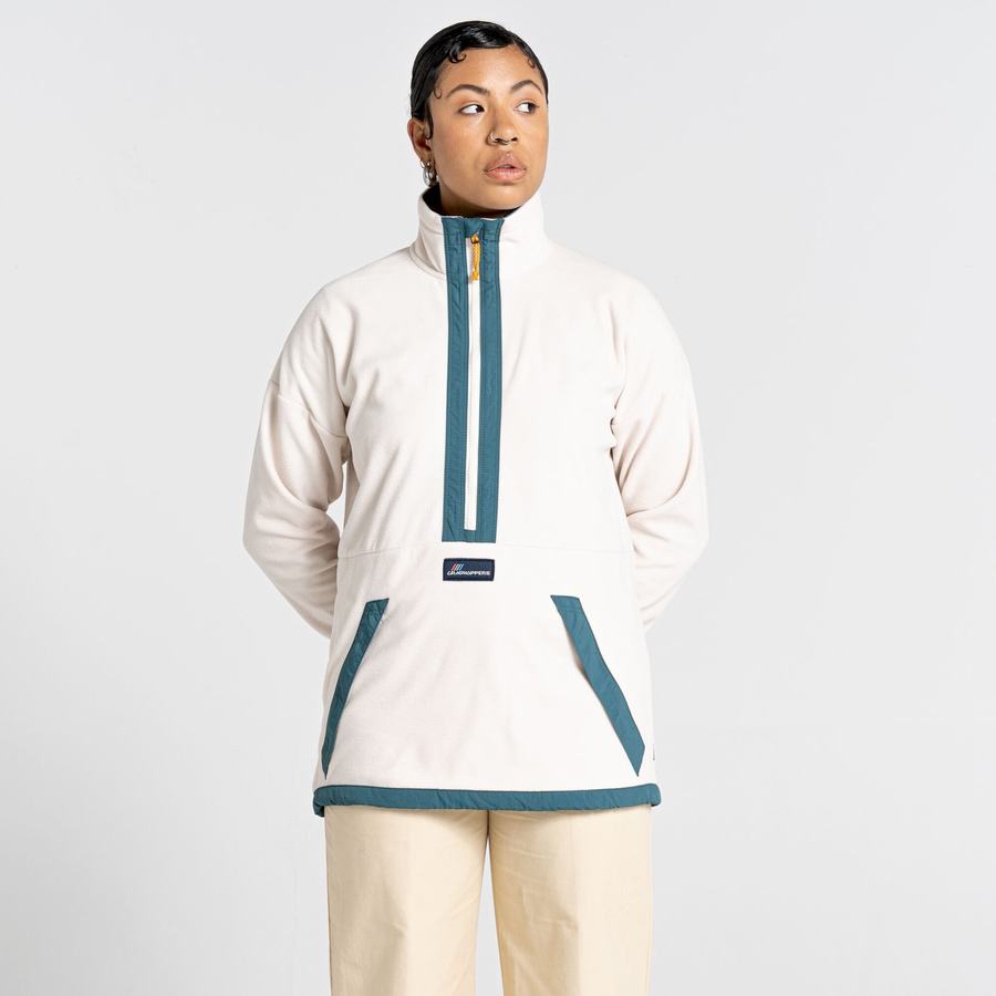 Craghoppers Welwood Half Zip Trøjer Dame Hvide | GCN4356RZ