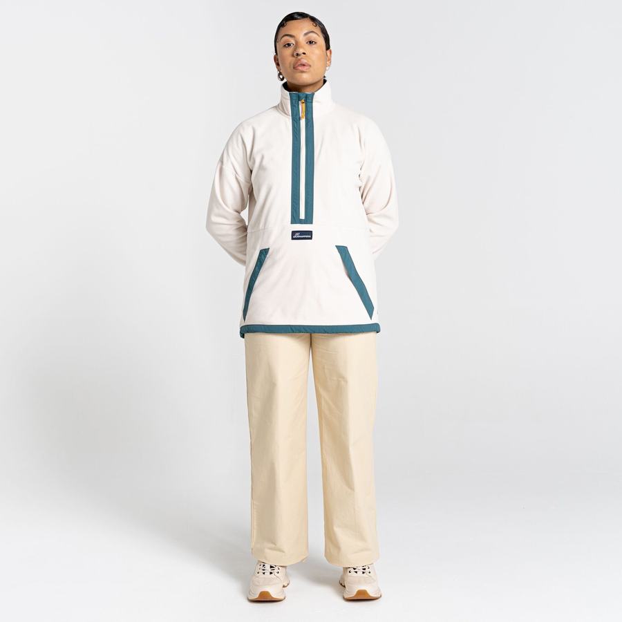 Craghoppers Welwood Half Zip Trøjer Dame Hvide | GCN4356RZ